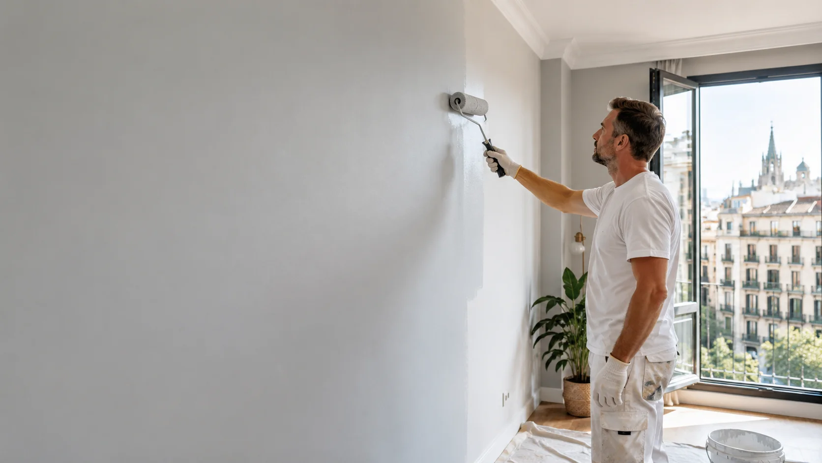 Pintores en Badalona trabajando en una vivienda