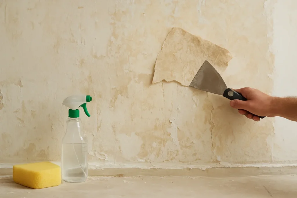 Cómo quitar papel pintado viejo sin destrozar la pared